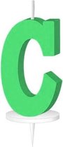 Haza Original Letterkaars ''c'' Met Houder 4 Cm Wax Groen