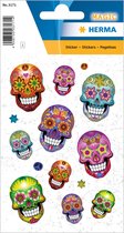 Glitter sticker "Doodshoofd flower power"