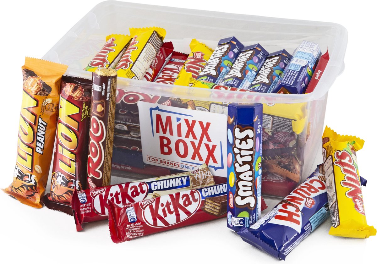 Nestlé chocoladerepen mix - 48 stuks - Voordeelpak - Lion, Rolo, Smarties, Crunch, Nuts, KitKat - 1710g