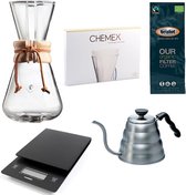 Chemex Coffeemaker slow coffee starter kit 3-Kops