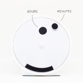Time smiles | Design klok met een lach! | Ø 8,5 x 3 cm | New Things Lab | Wit