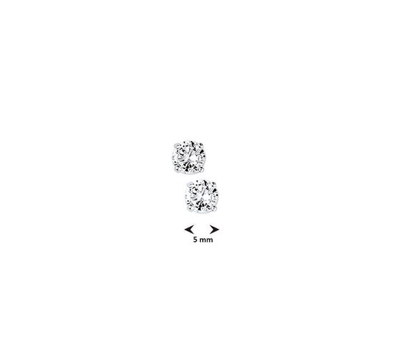 Glams Oorknoppen Zirkonia - Zilver