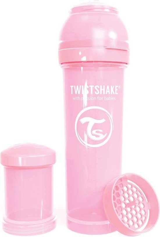 Twistshake Babyfles 330ml Pastel Pink van Twistshake — afbeelding 2