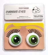 Wanted, Curious eyes button set, Meisje blond met groene ogen