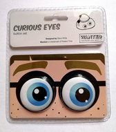 Wanted, Curious eyes buttons set, Jongen met blauwe ogen en bril