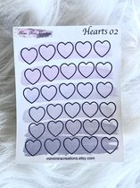 Mimi Mira Creations Functional Planner Stickers Hearts 002