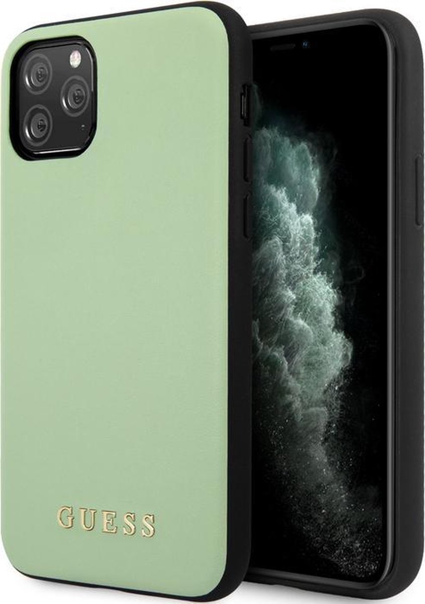 Guess PU Leather Back Case - Geschikt voor Apple iPhone 11 Pro (5.8") - Groen