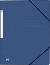 Oxford Top File + - elastomap - 3 kleppen - elastiek - A4 - donker blauw - pak 10 stuks