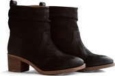 NoGRZ L.leVau - Dames Leren enkellaars - 5,5cm blokhak - Zwart - Maat 36