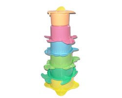 Babylove Stapeltoren badspeelgoed baby - vanaf 6 maanden - 6 bakjes - zandbak zwembad speelgoed baby