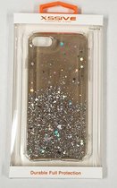 Xssive Glitter Back Cover Case met sterretjes voor Apple iPhone 7 - iPhone 8 - iPhone SE (2020) - Grijs