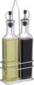Relaxdays olie en azijn stel - 250 ml - oliedispenser - azijndispenser - oliefles glas