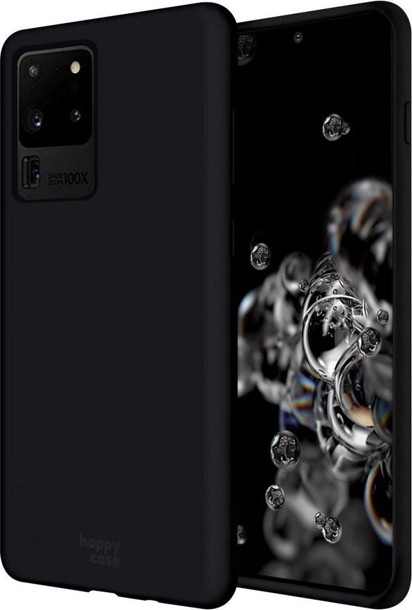 HappyCase Samsung Galaxy S20 Ultra Hoesje Siliconen Back Cover Zwart