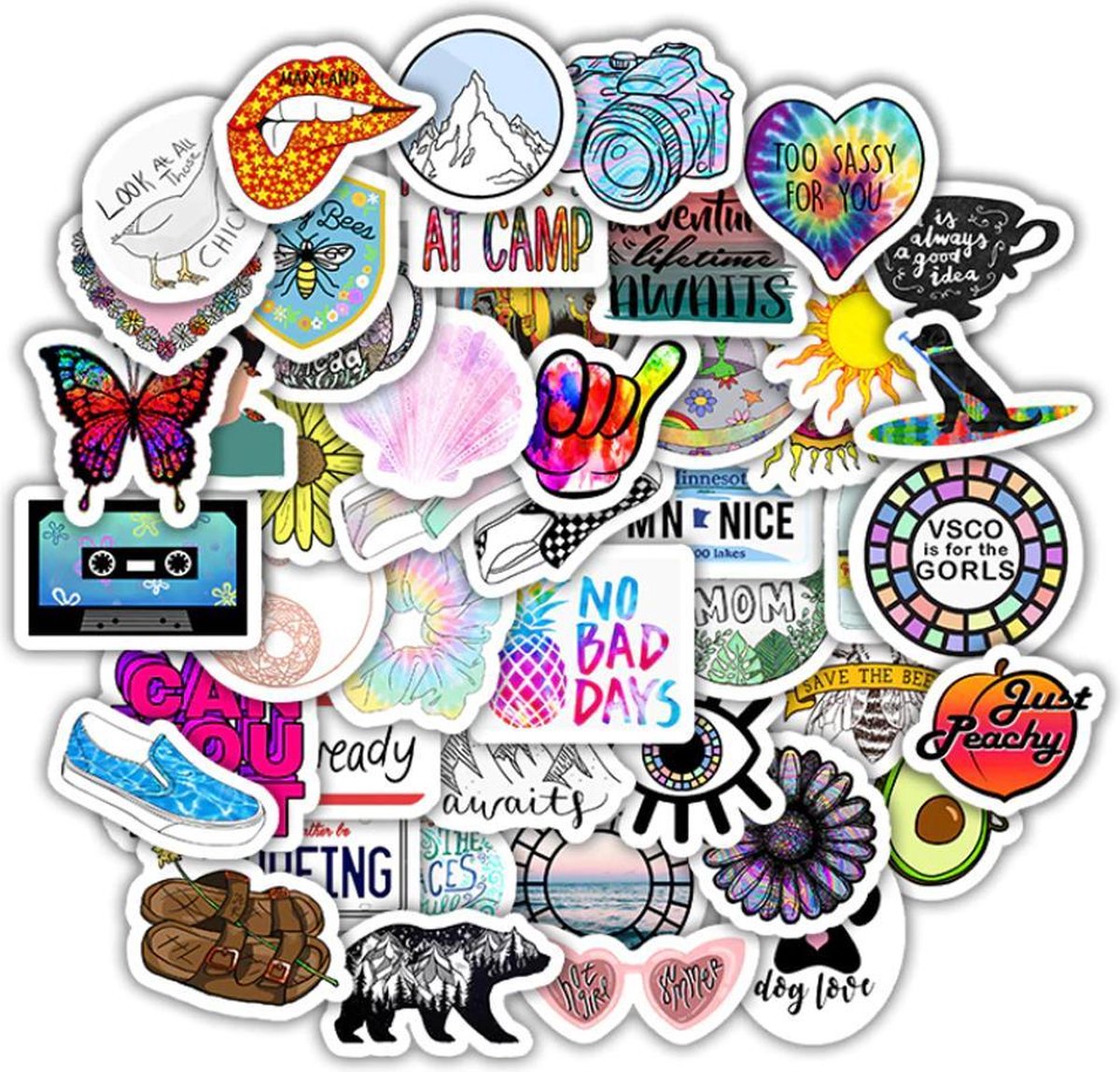 150 stuks Vsco gemengde stickers Leuke vinylstickers voor kinderen