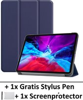 Lederen Beschermhoes - Geschikt voor Apple iPad Pro 12.9 Inch (2018-2020) - Donkerblauw