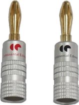 CONTINENTAL EDISON 4x gouden metalen bananenstekker