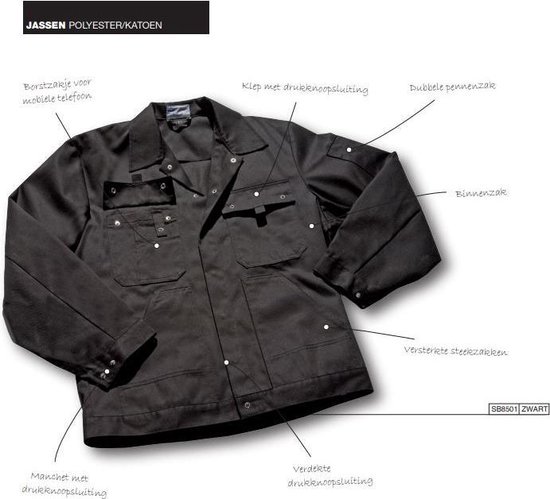 Ultimate Workwear - Standaard werkjas/jack (battledress) KREMS- 100% katoen  320gr/m2 -... | bol.com