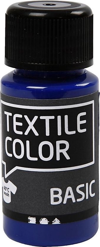 Textielverf - Kledingverf - Primair Blauw - Basic - Textile Color - Creotime - 50 ml
