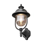 Konstsmide 7239 - Wandlamp - Parma wandlamp opwaarts 43cm 230V E27 - matzwart/RVS