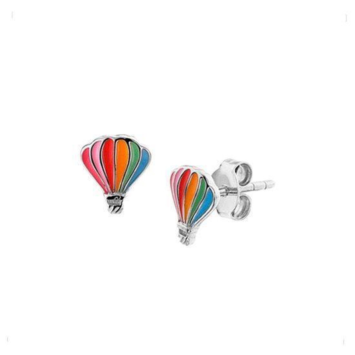 YO&NO - Oorbellen - Zilver - Oorknoppen - Luchtballon - 6.5mm - 7.5mm - Kinderen - Gerhodineerd - Zilver 925