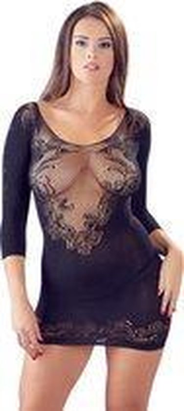 Mandy Mystery Lingerie Mini robe erotique avec decollete demi transparent et coupe. bol