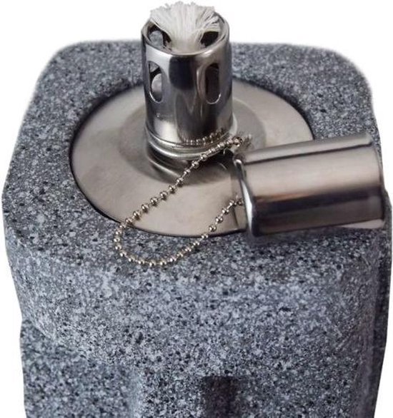 MikaMax Olielamp Moai - Paaseiland Chili - Grijs - Tuinbeeld - 12 x 12 x 31 cm - 1000 gram van Mikamax — afbeelding 3