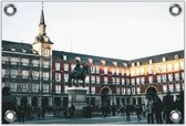 Tuinposter –Plaza Mayor - Spanje-90x60  Foto op Tuinposter (wanddecoratie voor buiten en binnen)