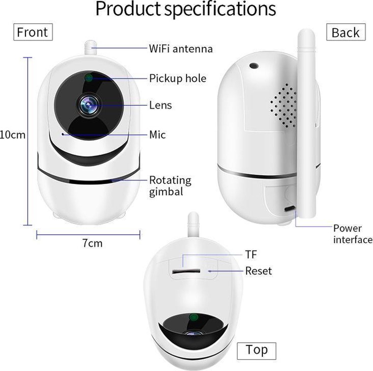 GHB Baby Monitor with Camera 3.2 Inch LCD Baby Monitor Night Vision VOX Mode Lullabies and Intercom Function