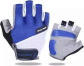 Fietshandschoen Heren - Fietshandschoen Dames - Fietshandschoen Unisex - met grip blauw L, MTB, ATB, Race, Handschoen