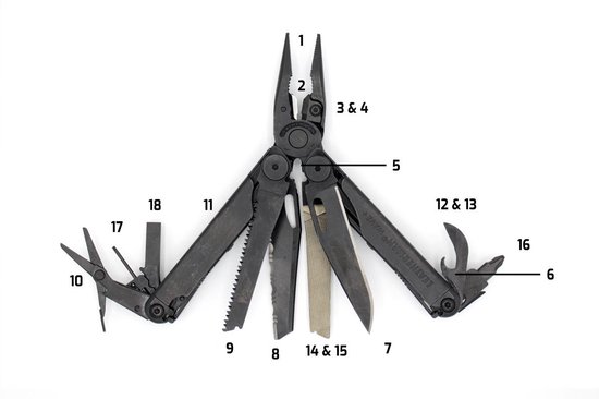 Leatherman multitool Wave Plus zwart Leather man COMBIDEAL met  sleutelhanger | bol.com