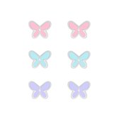 Joy|S - Zilveren oorbellen set 3 paar vlinders 6 mm