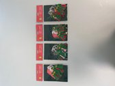 Gift tags with tassels (kaartjes en toffels) (groen/roze/rood) - set van 4 keer 6 stuks