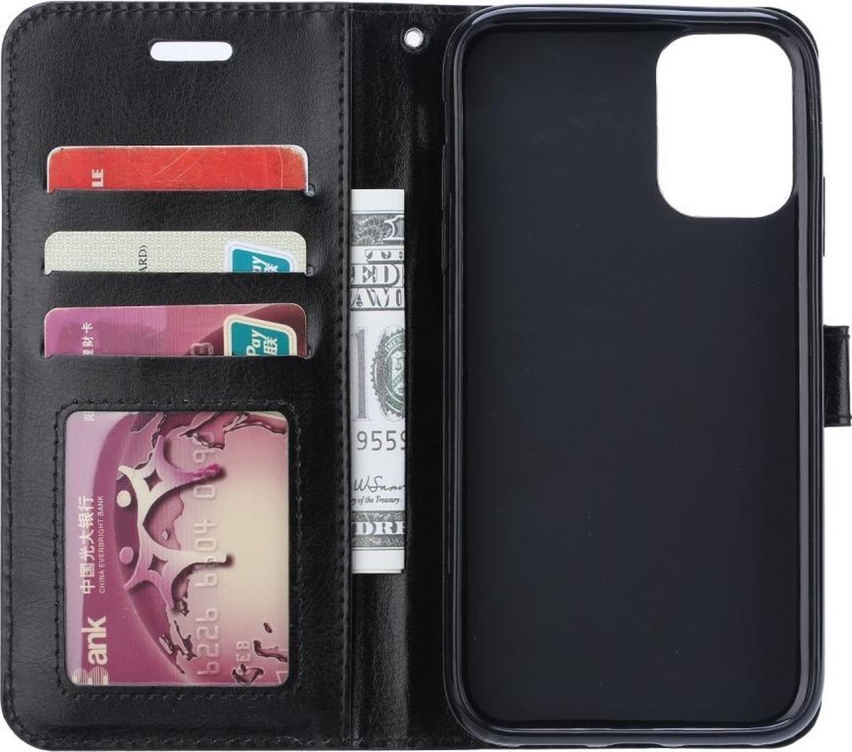 Casecentive Leren Wallet case - Portemonnee hoes - Galaxy S20 Ultra zwart