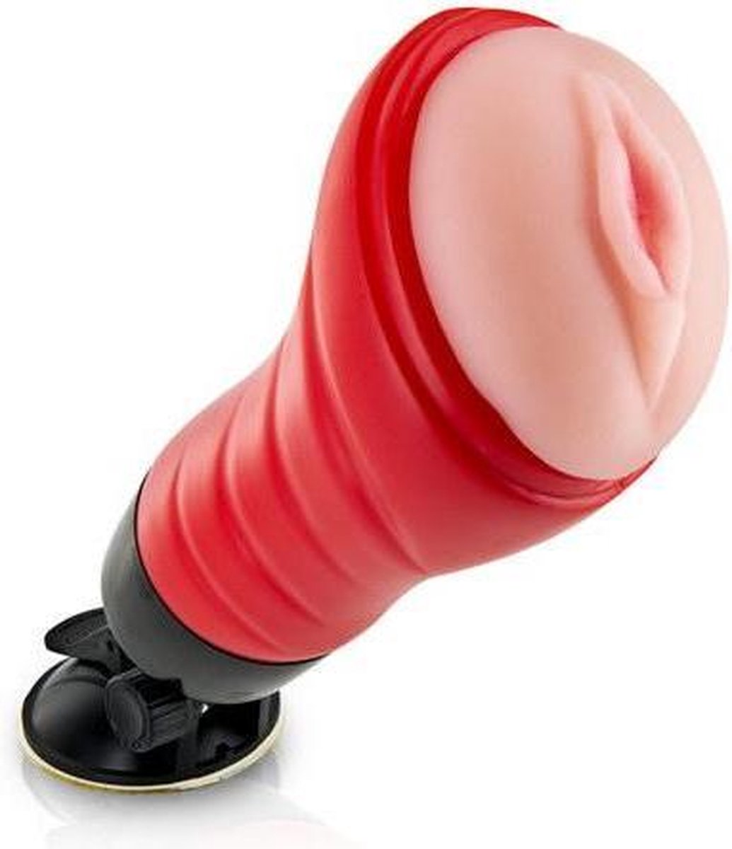 Goedkoopste Crazy Bull - Delia - Masturbator - Met Zuignap - Vagina - Rood/zwart