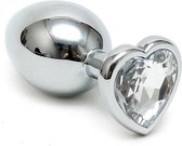 Rimba Bondage Play Butt plug SMALL met kristal in hartvorm - transparant