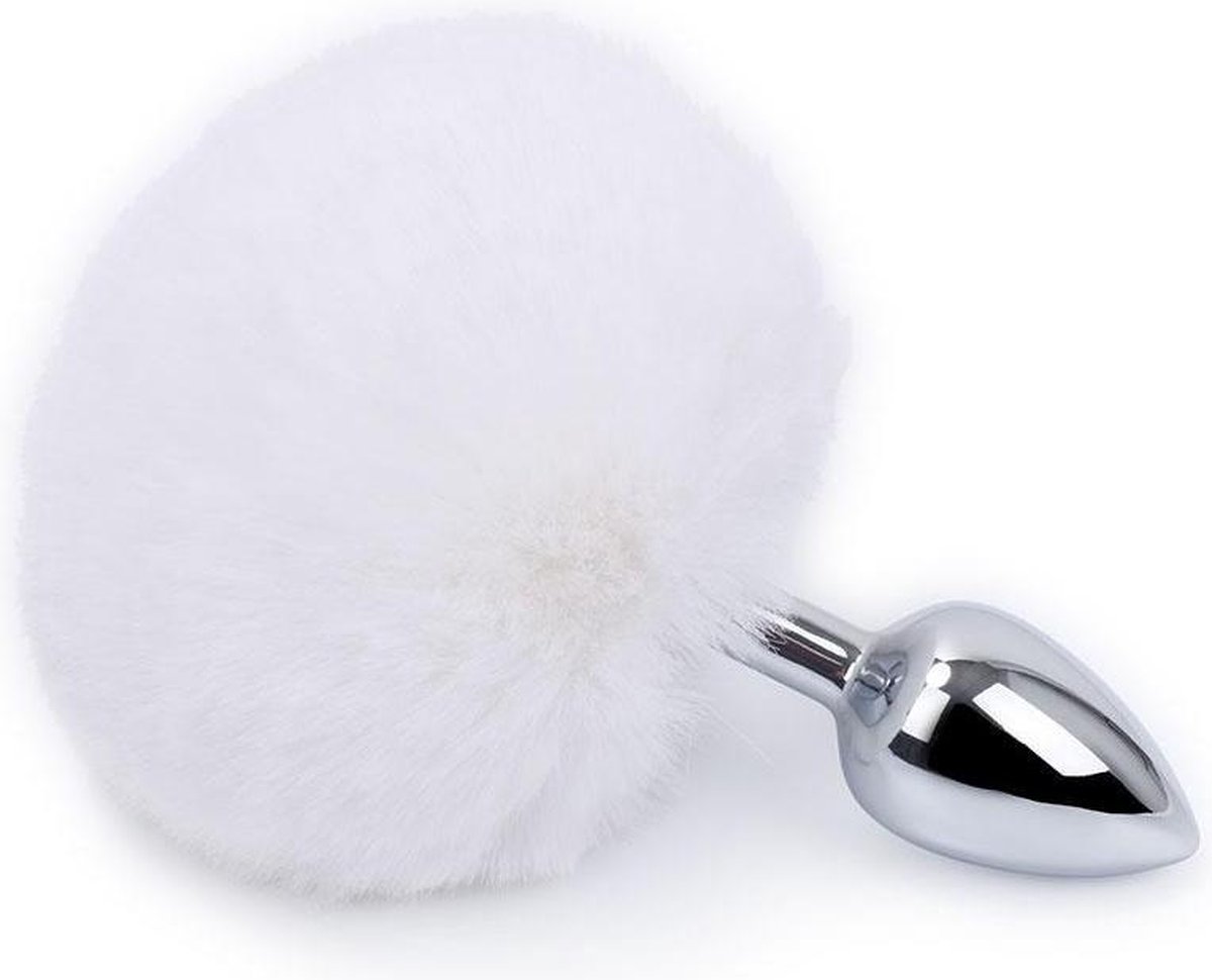 Goedkoopste Buttplug konijnenstaart - wit