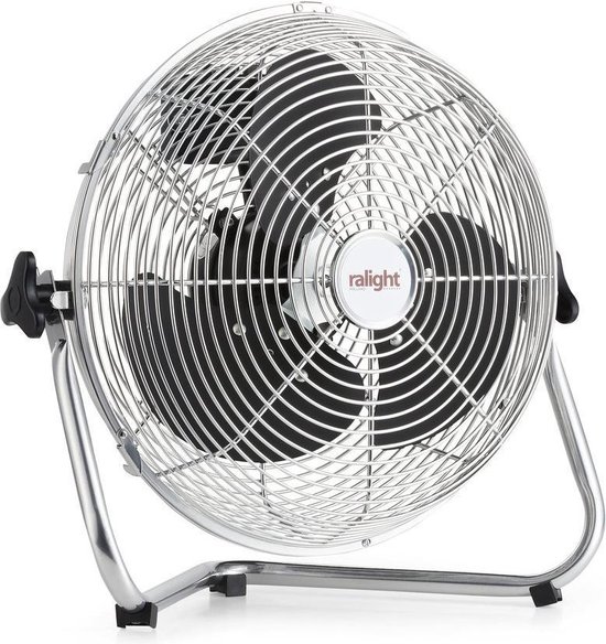 Vloerventilator 30cm chroom 12 inch met 3 snelheden handmatig verstelbaar stevig statief