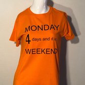 Dames T-shirt Monday Oranje S