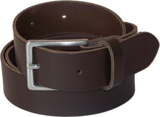 100% Leren Riem, 3 cm. breed, taillemaat 100 cm. Donkerbruin.