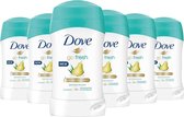Dove Deodorant Stick Go Fresh Pear & Aloe Vera  0% Alcohol 48 uur Zweetbescherming - 6 st. Voordeelverpakking