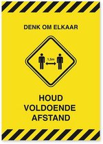 Corona raamsticker A2 “HOUD AFSTAND”