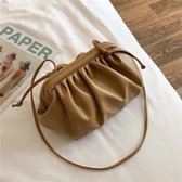 Schoudertas pouch tas PU leer 23*17*11CM Beige