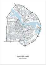 Poster Amsterdam | Plattegrond | 29,7 x 42,0 cm (A3)