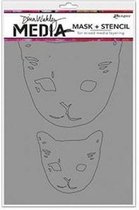 Ranger • Dina Wakley media stencil cat head masks