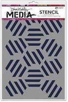 Ranger -Dina Wakley media stencil fractuRood hexagons