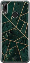 Huawei P Smart 2019 hoesje siliconen - Abstract groen | Huawei P Smart (2019) case | groen | TPU backcover transparant