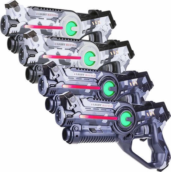 Foto: Light battle active camo laser game set grijs wit 4 laser guns