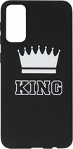 ADEL Siliconen Back Cover Softcase Hoesje Geschikt voor Samsung Galaxy S20 Plus - King Zwart