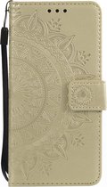 Shop4 - iPhone SE (2022) / SE (2020) / 8 / 7 Hoesje - Wallet Case Mandala Patroon Goud