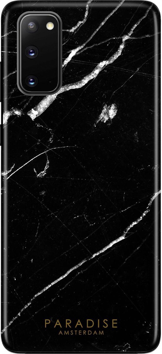 Paradise Amsterdam 'Midnight Marble' Fortified Phone Case - Samsung Galaxy S20 - zwart marmer steen telefoonhoesje
